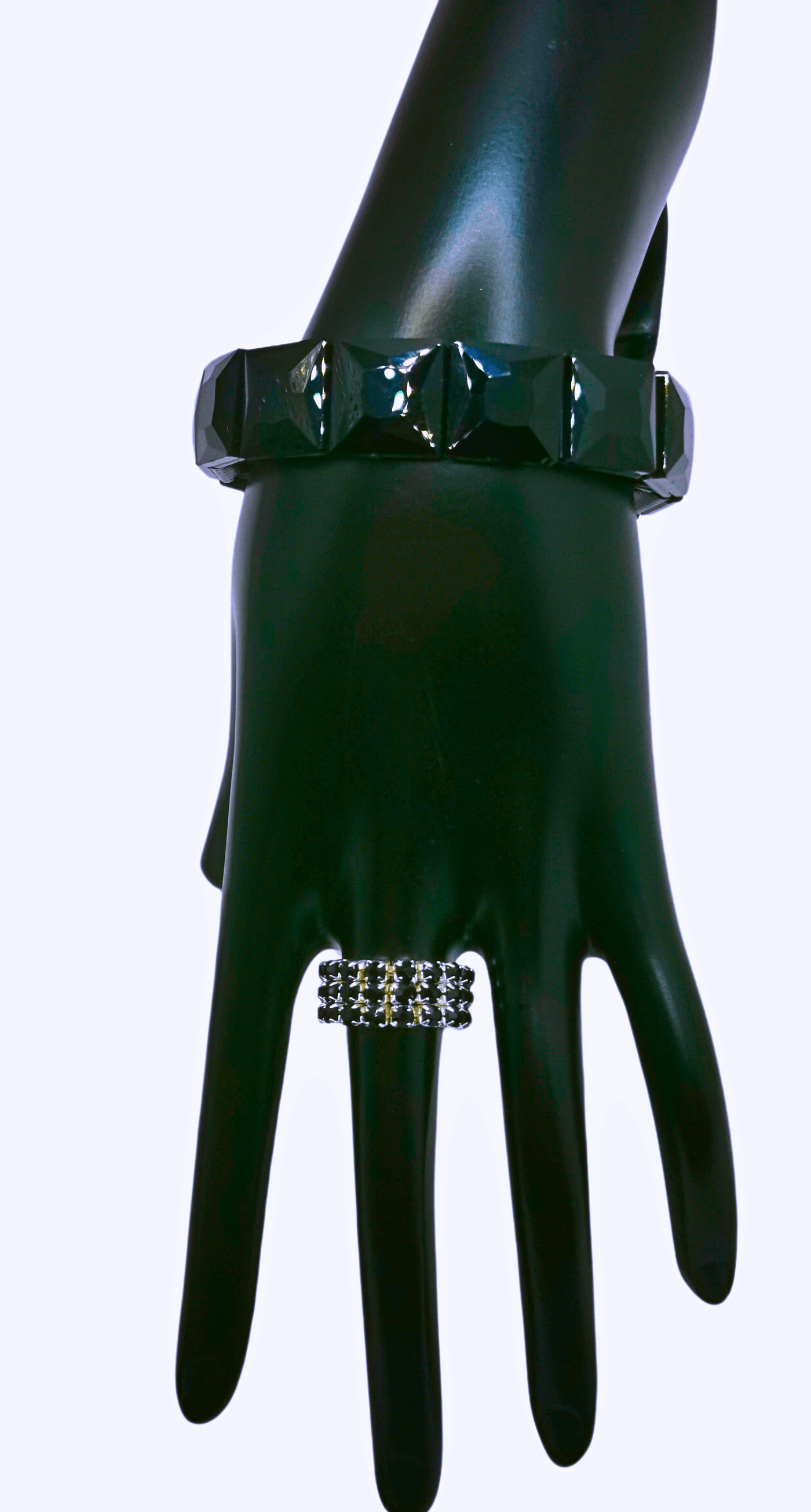 Brazalete y Anillo Cobre Elásticos Circonita Cubica Calenbi Calenbi Joyería