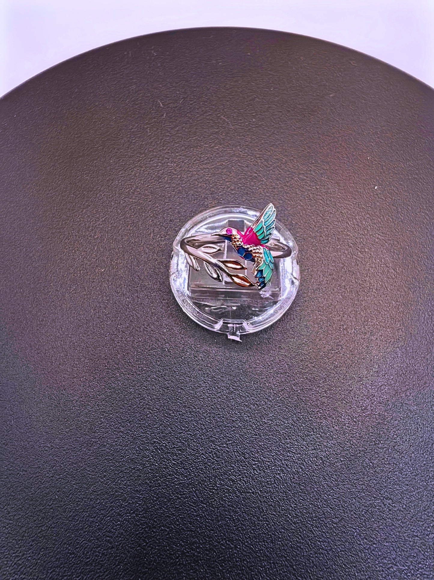 SR0018 - Anillo S925 Ley Colibrí Recina Epoxica Ajustable Calenbi