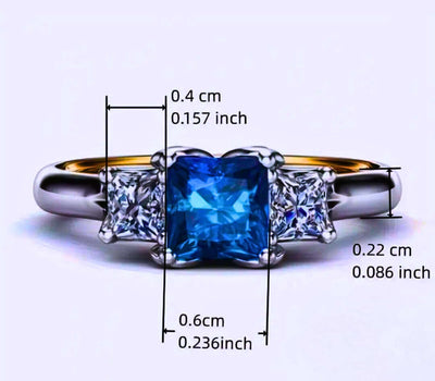Anillo Plata Esterlina 925 | Realeza Azul - Calenbi SR0056