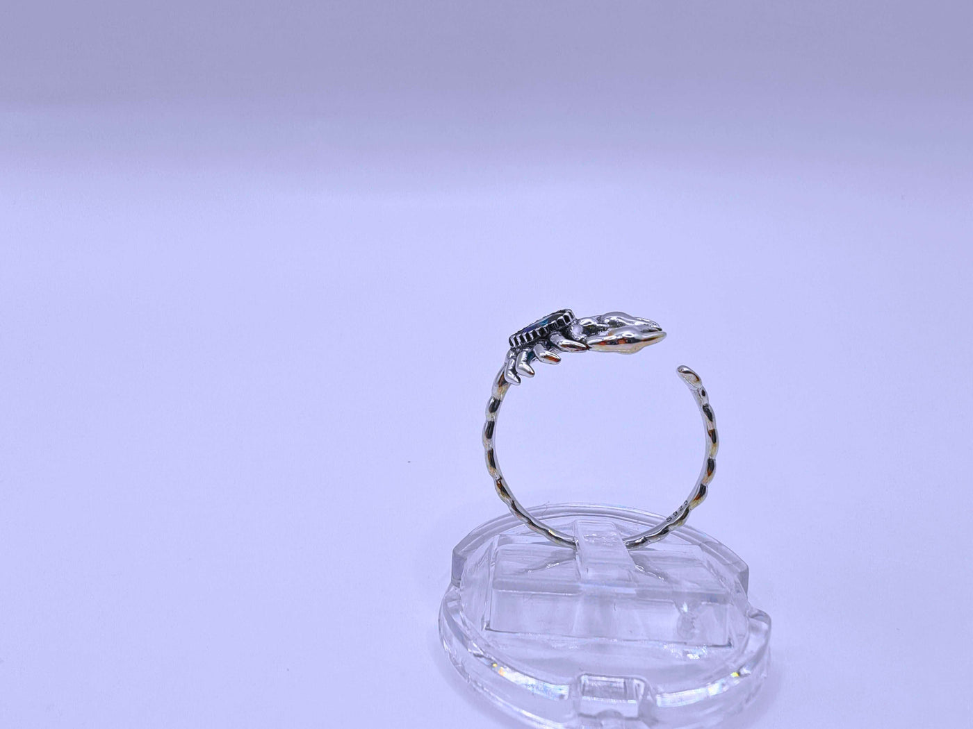 SR0044 - Anillo S925 Ley "Alacrán" Circonita Morada Ajustable Calenbi Calenbi Joyería