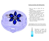 Anillo Plata Ley 925 Pandora Flor Circonita  Azul Marino Azul Marino
