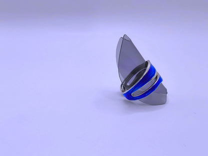 RB0006-10 Anillo Acero Inoxidable Epoxica Chapa Oro 10k Calenbi Calenbi Joyería