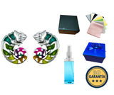 Aretes Plata Esterlina 925 Camaleón Recina Epoxica Inserción