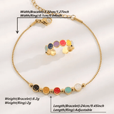 Anillo y Pulsera Acero Inoxidable Carita Feliz Chapa Oro 10k Calenbi