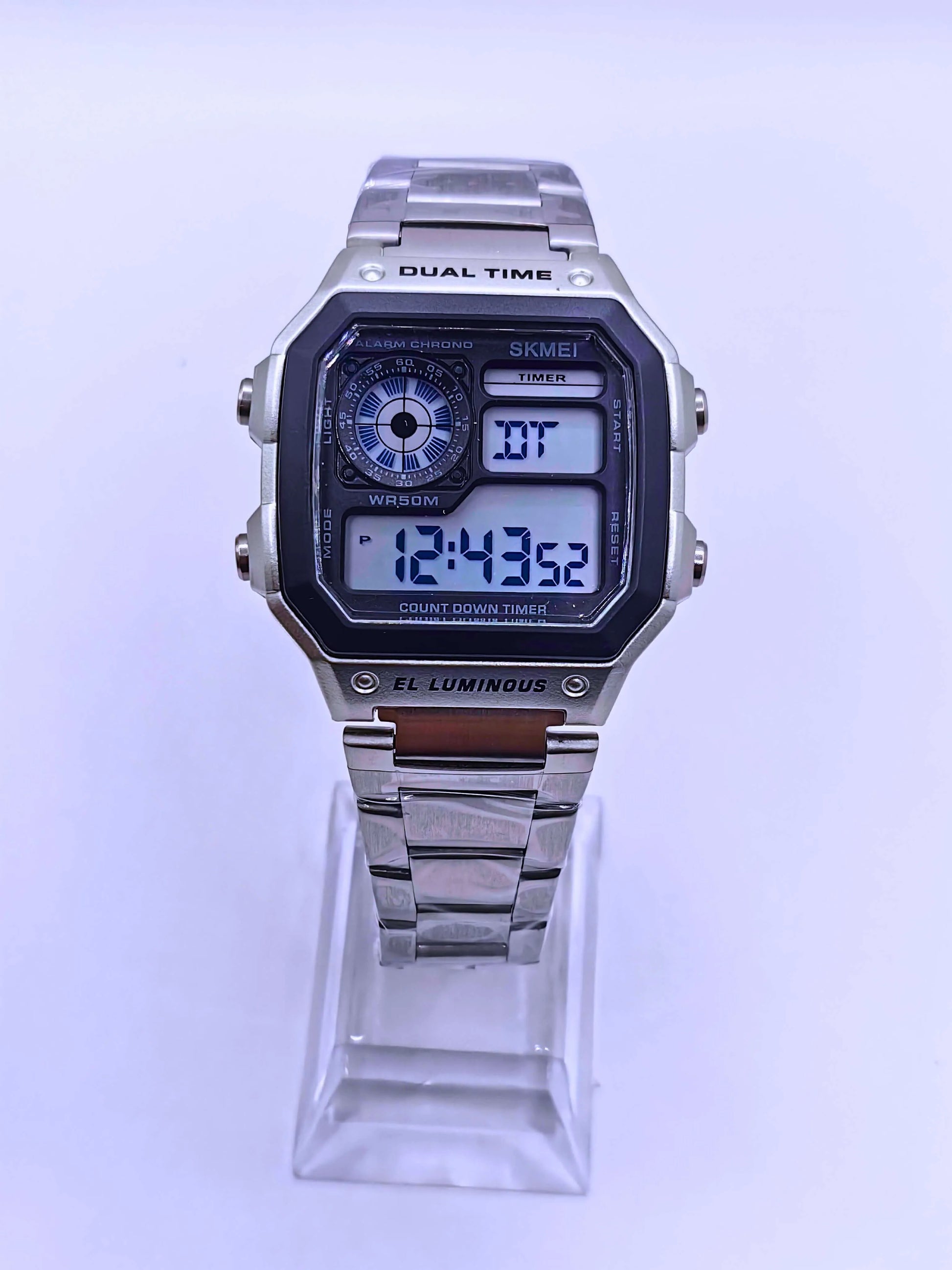 WA0007 - Reloj Digital Acero inoxidable Plata SKMEI Calenbi Joyería