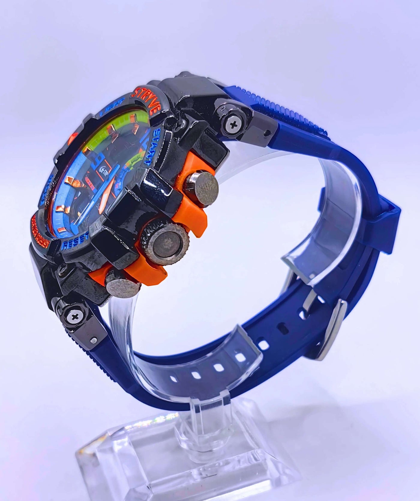 WA0018 - Reloj Acero Inoxidable Plástico Azul Marino Strive Calenbi Joyería