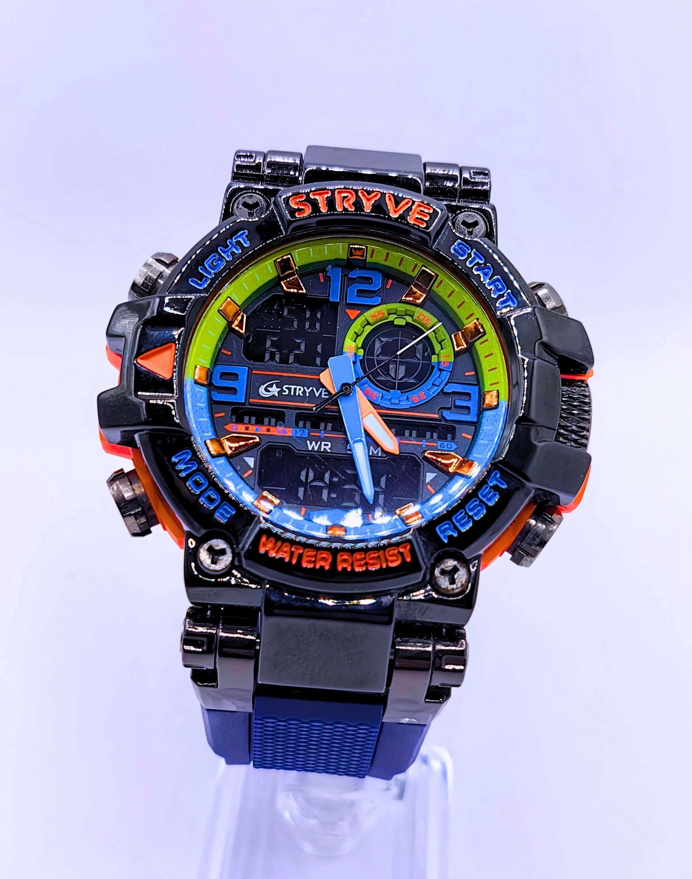 WA0018 - Reloj Acero Inoxidable Plástico Azul Marino Strive Calenbi Joyería