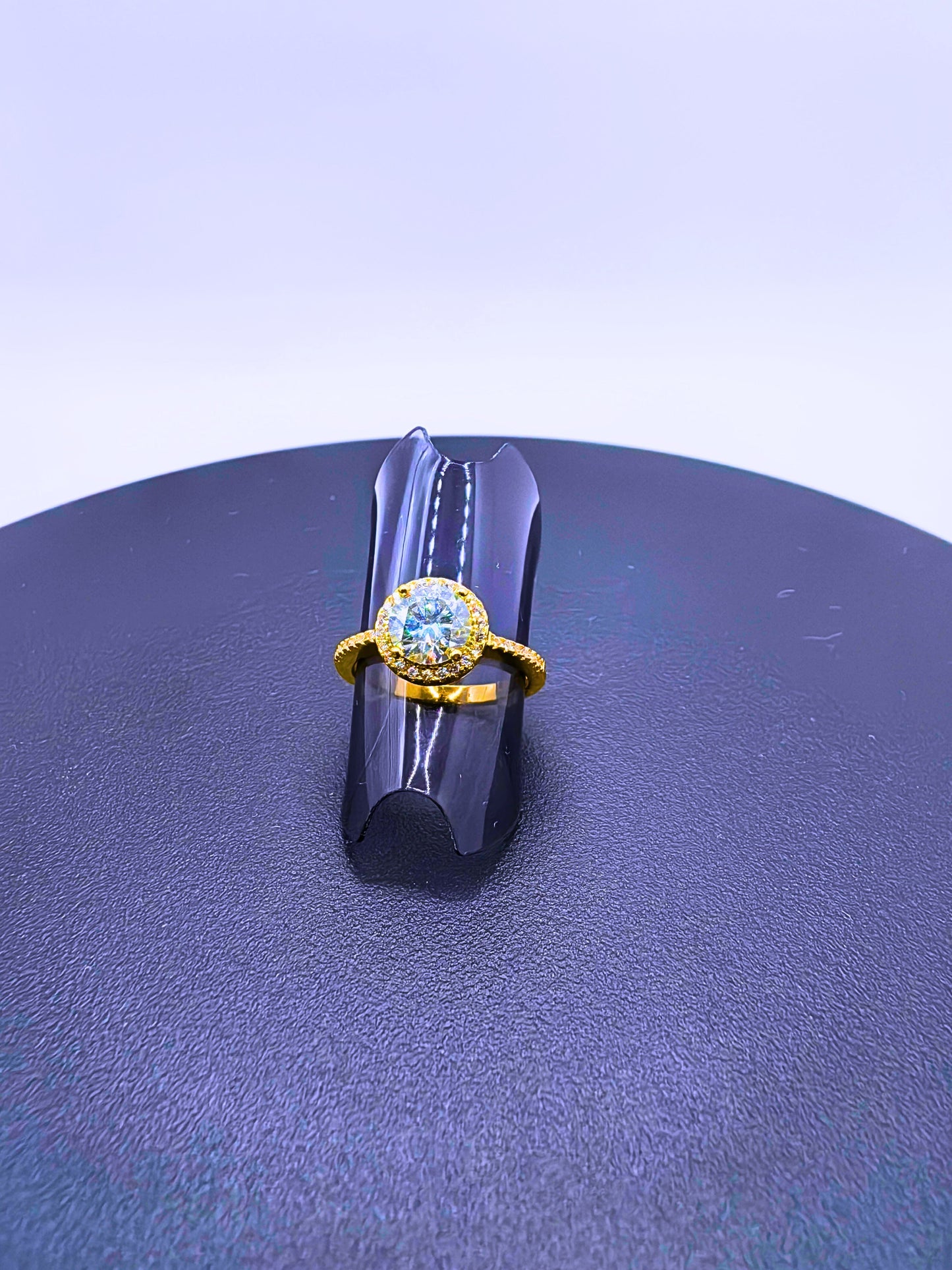 SR0065 - Anillo S925 Esterlina "Compromiso" MOISSANITA Chapa Oro 14k Calenbi Calenbi Joyería