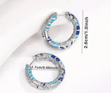 Aretes S925 Ley Turquesa Circulares Elegantes