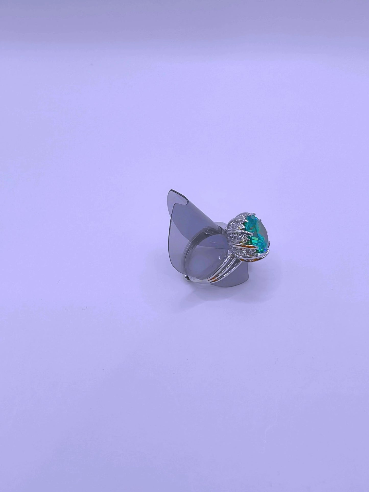 RB0017 - Anillo Aleación Circonita Cubica Turquesa Ajustable Calenbi Calenbi Joyería
