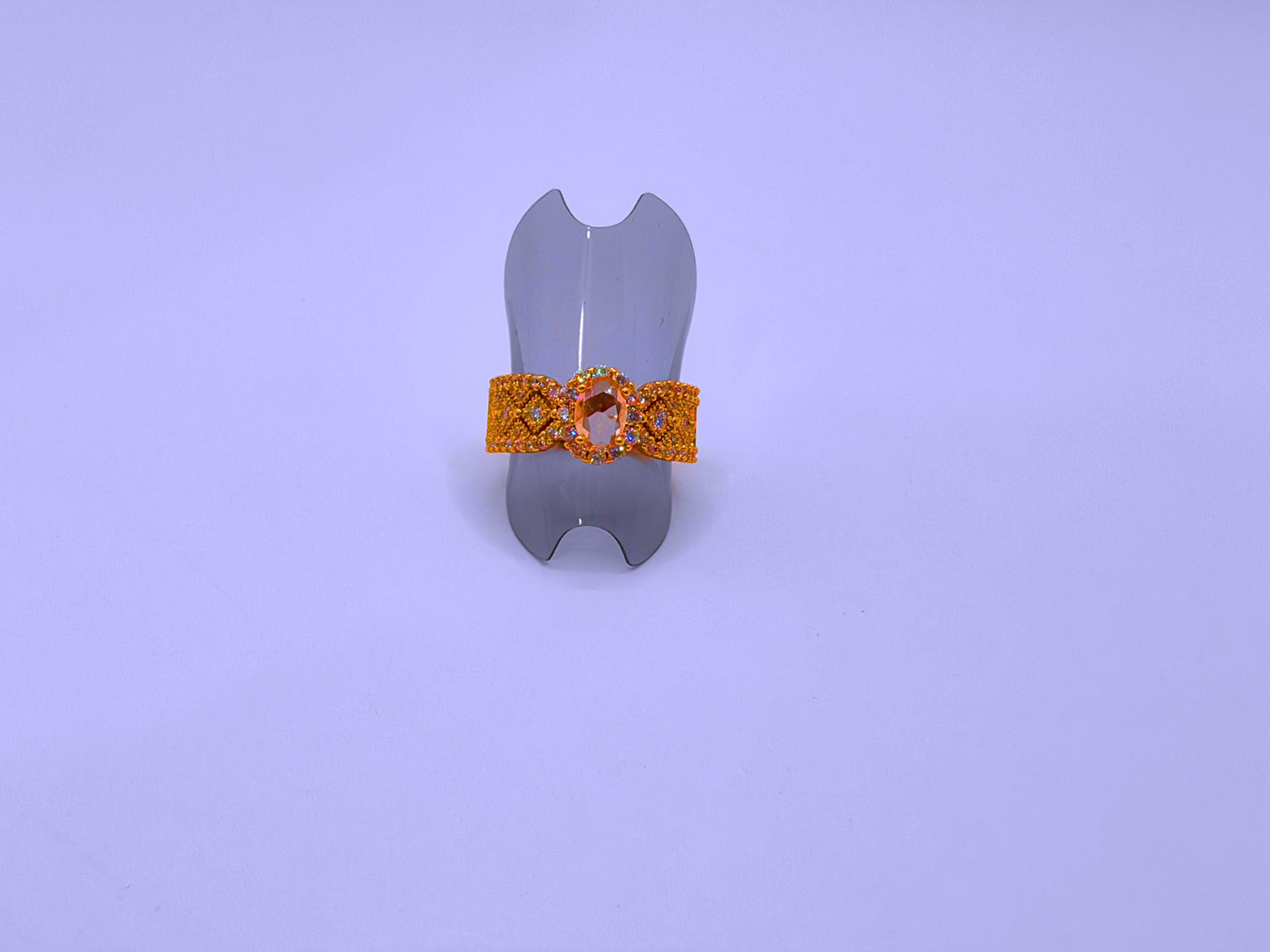 RB0061 - Anillo Acero Inoxidable Circonita Chapa Oro Rosa 14K Calenbi Calenbi Joyería