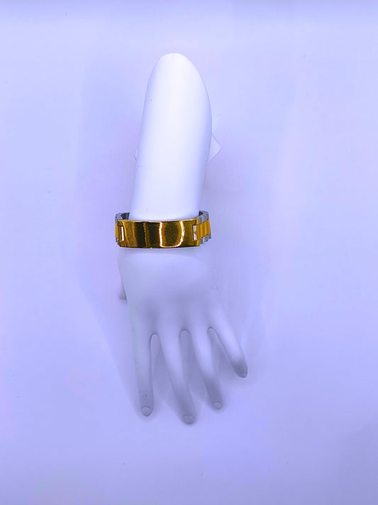 BB0023 - Pulsera Acero Inoxidable Broche Dorado 10k Unisex Calenbi