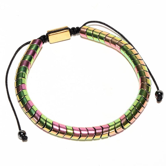 BB0016 - Pulsera Cobre Cuentas Colorido Ajustable Calenbi