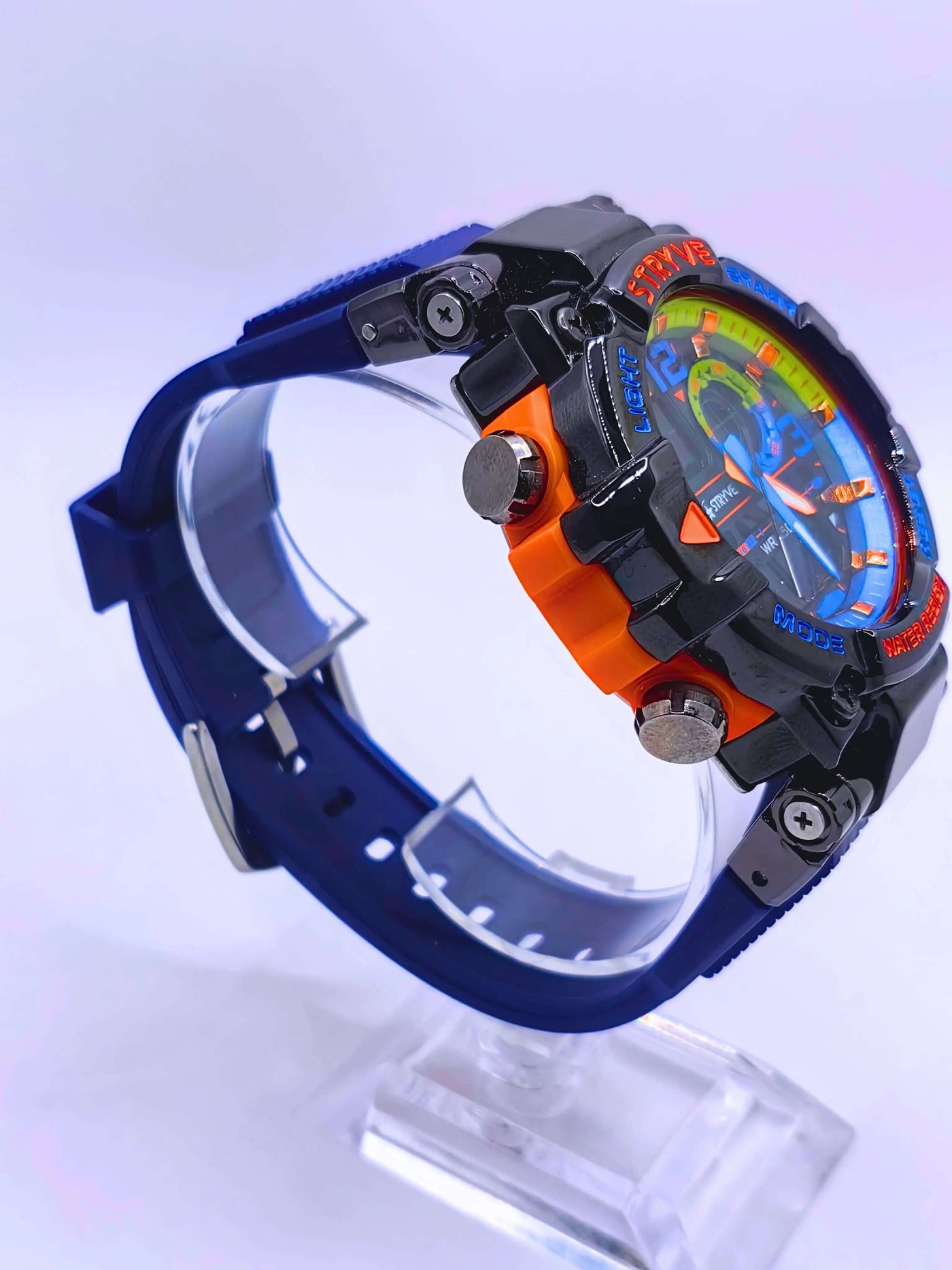 WA0018 - Reloj Acero Inoxidable Plástico Azul Marino Strive Calenbi Joyería