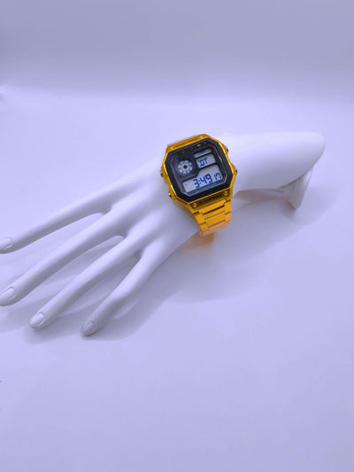 WA0006 - Reloj Digital Acero inoxidable Dorado SKMEI Calenbi Joyería