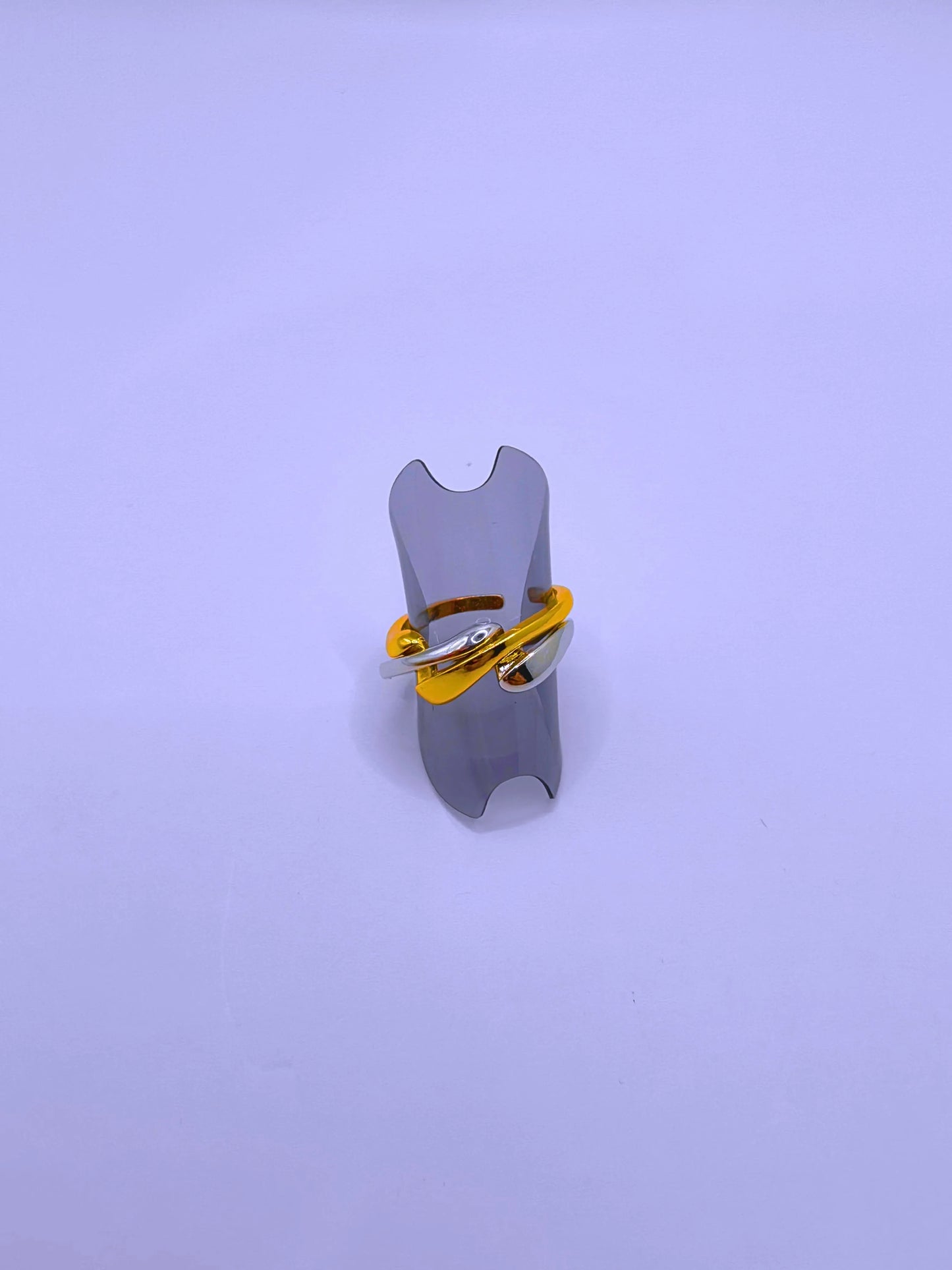 RB0064 - Anillo Acero Inoxidable Doble Chapa Oro 10k Calenbi Calenbi Joyería