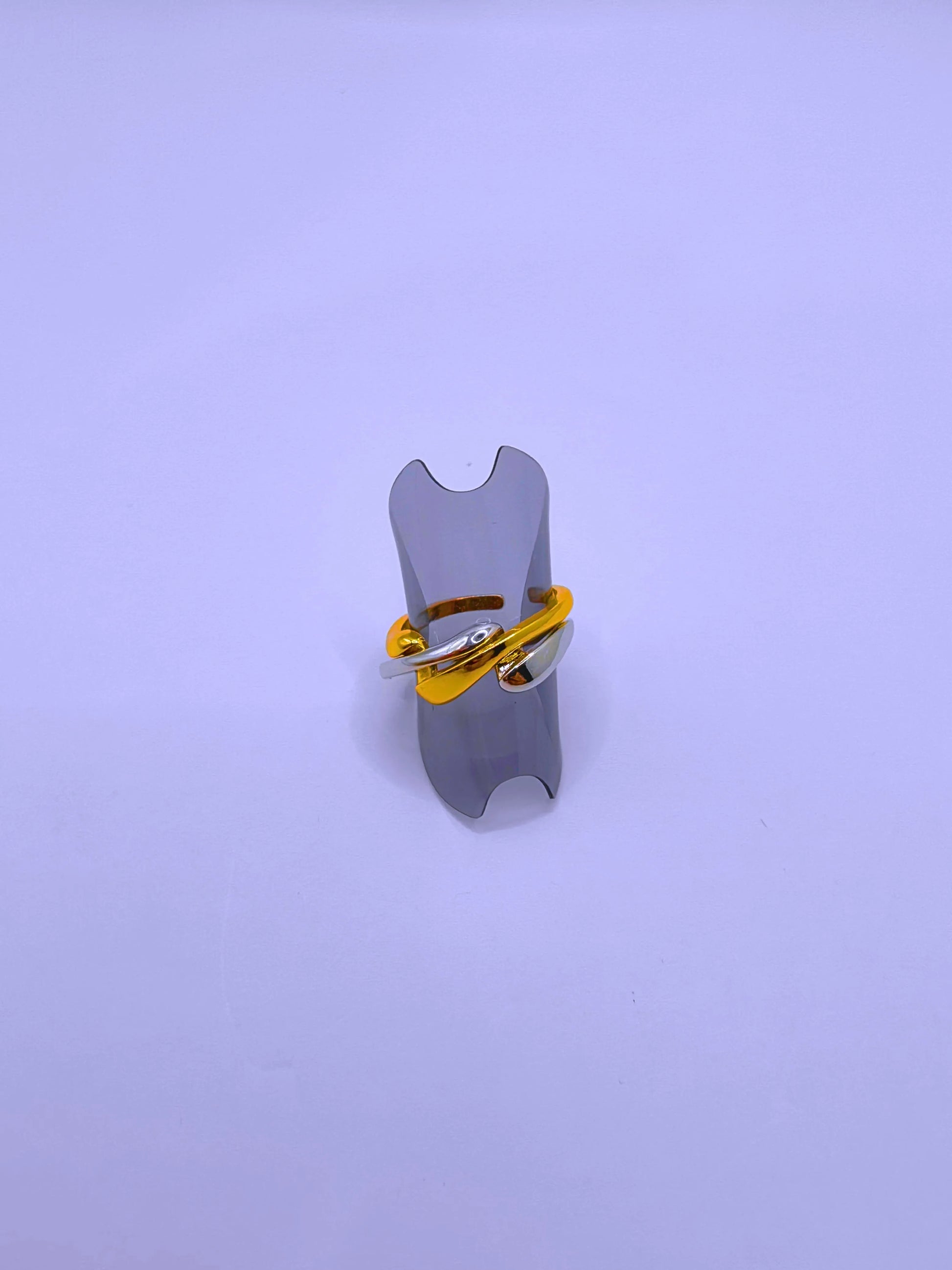RB0064 - Anillo Acero Inoxidable Doble Chapa Oro 10k Calenbi Calenbi Joyería