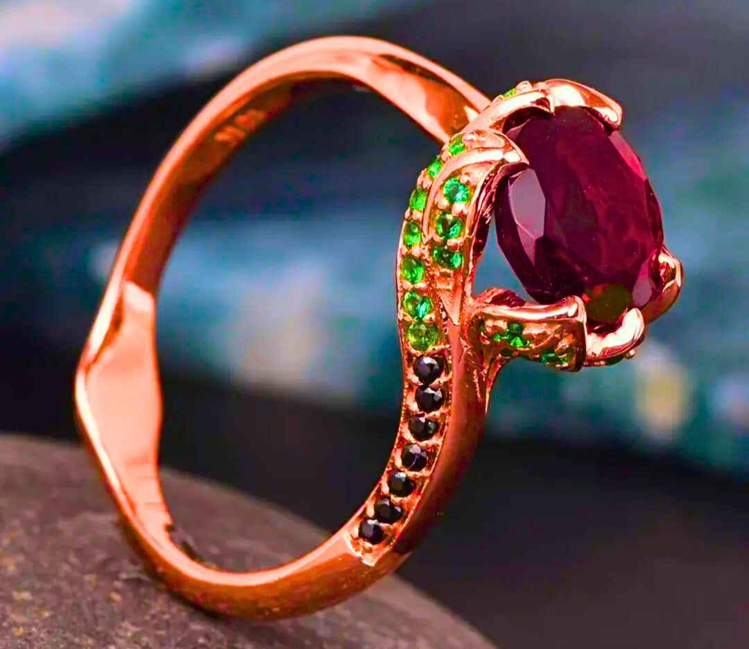RB0062 - Anillo Cobre "Flor Eterna" Circonita Cubica Calenbi Calenbi Joyería
