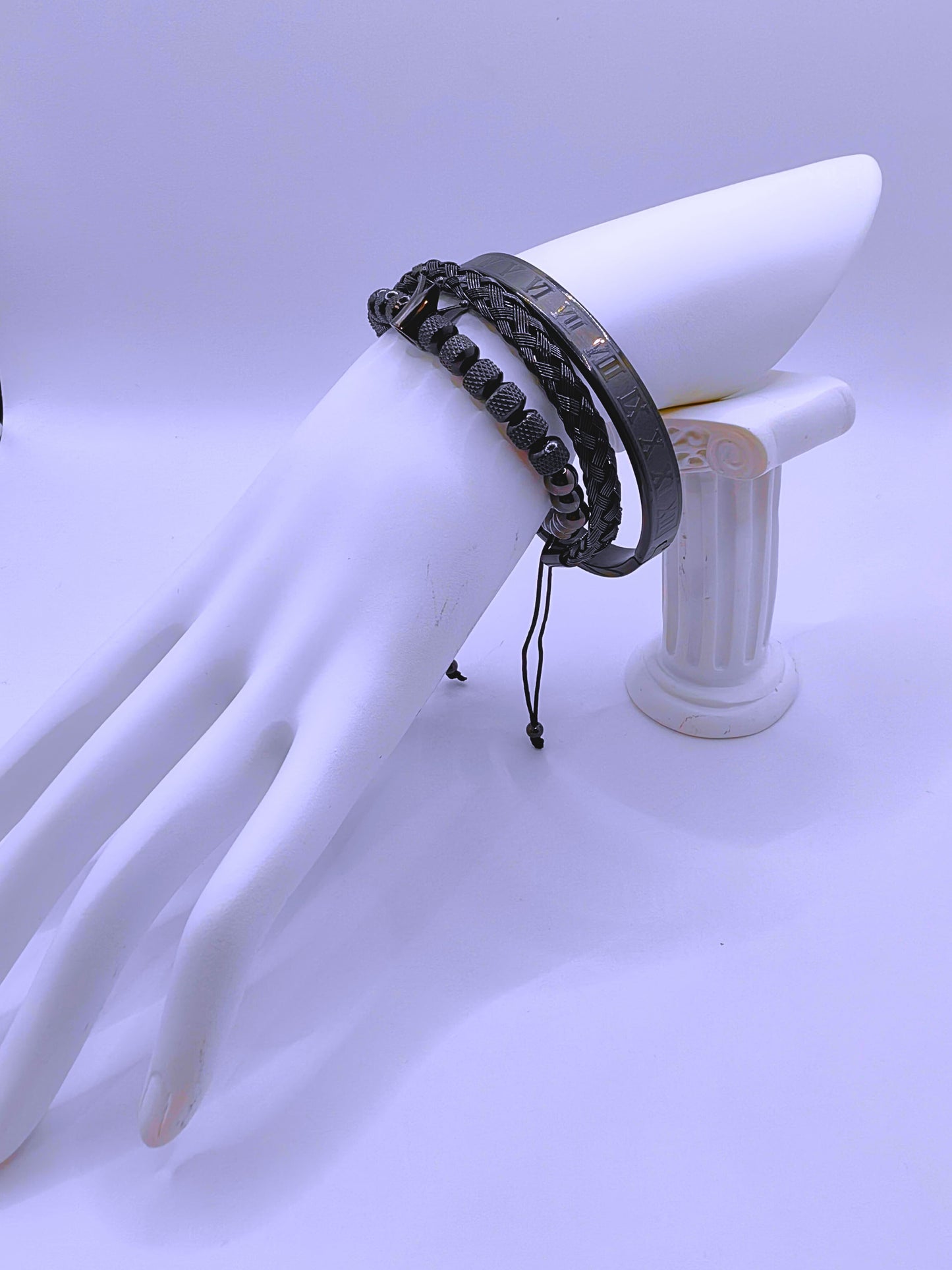 BB0025 - Pulsera Acero Inoxidable Triple Negro Unisex Calenbi