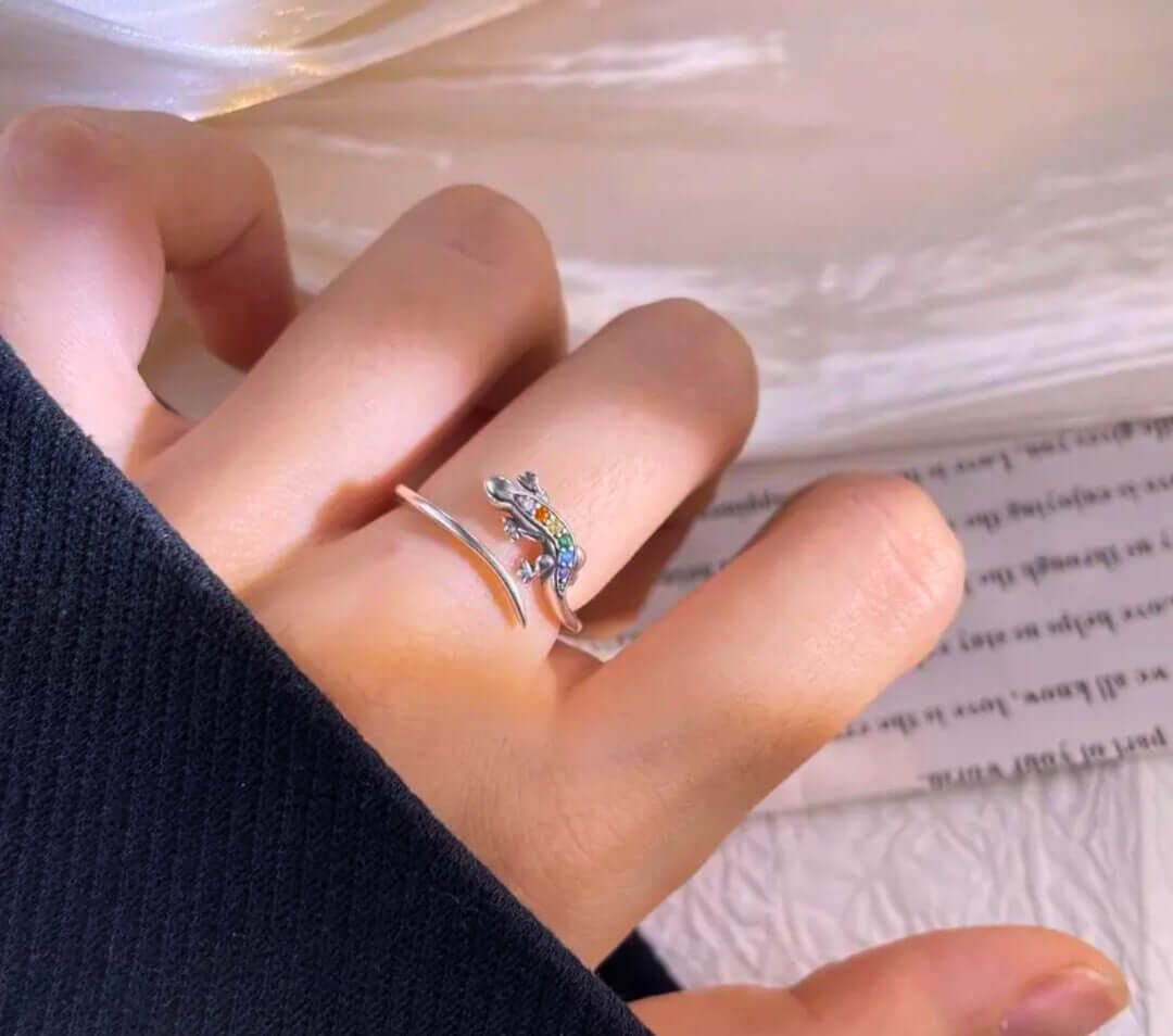 SR0006 - Anillo S925 Ley Circonita Colores Ajustable Salamandra Calenbi Calenbi Joyería