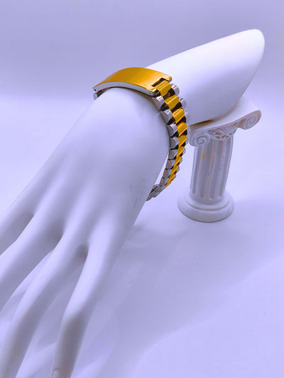 BB0023 - Pulsera Acero Inoxidable Broche Dorado 10k Unisex Calenbi Calenbi Joyería