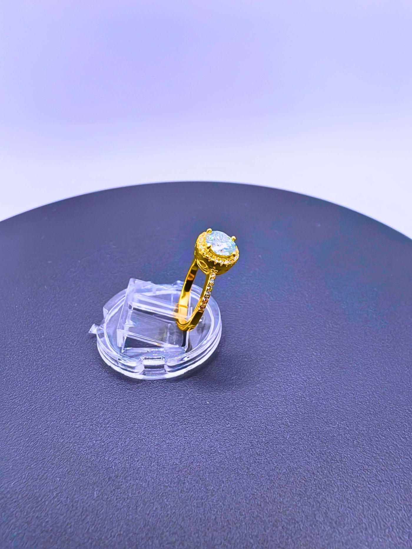 SR0065 - Anillo S925 Esterlina "Compromiso" MOISSANITA Chapa Oro 14k Calenbi Calenbi Joyería