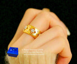 Anillo Plata De Ley 925 Flor Chapa Oro 10k Calenbi