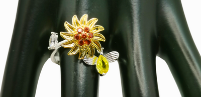 RB0012 - Anillo Aleación Flor y Abeja Calenbi Calenbi Joyería