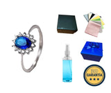 Anillo S925 Ley "Renacer Espiritual" Circonita Cubica Azul Calenbi