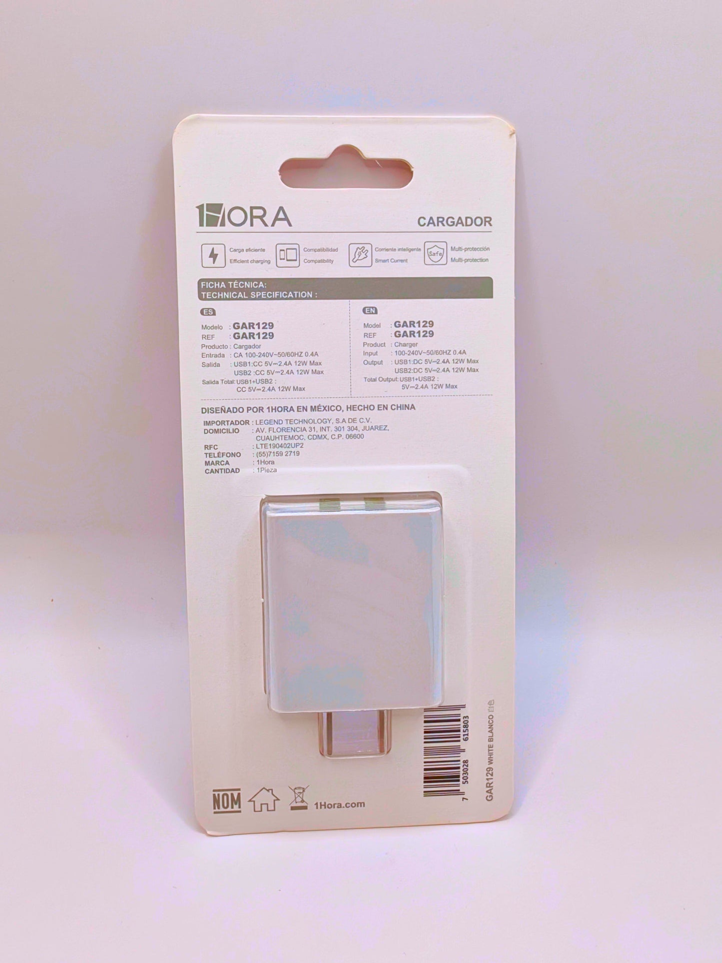 GAR129 - Cubo Cargador (sin Cable) 12W MAX 2.4A