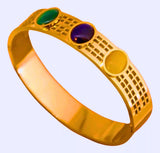 BB001 - Pulsera Acero Inoxidable A Presión Piedras Imitación Chapa Oro 12k Calenbi Calenbi Joyería