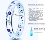Anillo S925 Ley "Sol, Luna y Estrellas" Circonita Calenbi