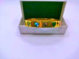 BB029 - Pulsera Acero Inoxidable Circonita Cubica Corazónes Chapa Oro 12k Calenbi Calenbi Joyería