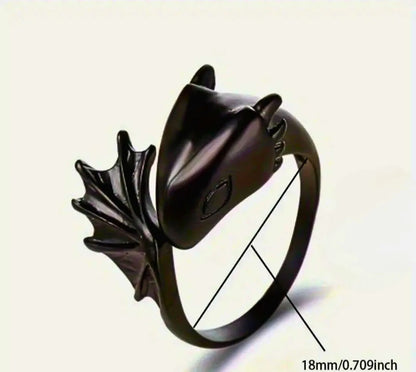 RB0039 - Anillo Aleación Dragón Negro Ajustable Calenbi Calenbi Joyería