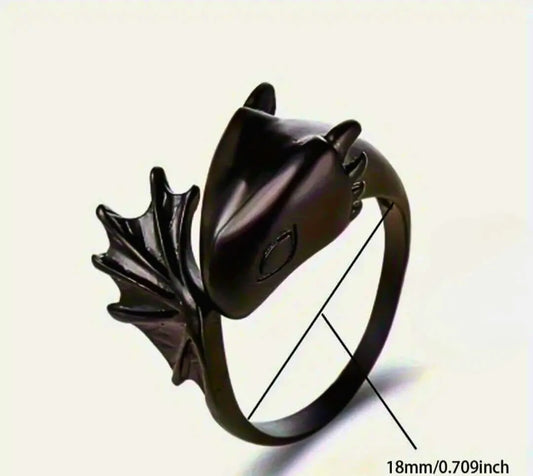 RB0039 - Anillo Aleación Dragón Negro Ajustable Calenbi Calenbi Joyería