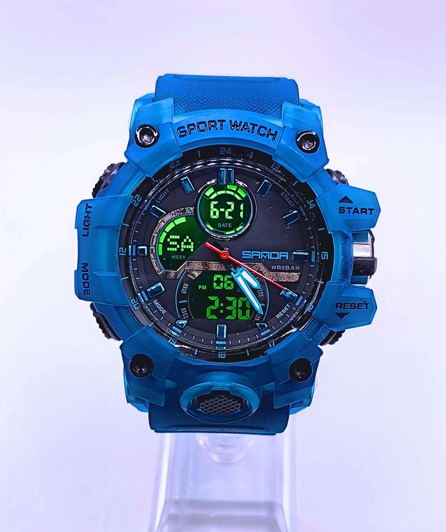 WA0019 - Reloj Analógico Digital Turquesa SANDA Calenbi Joyería