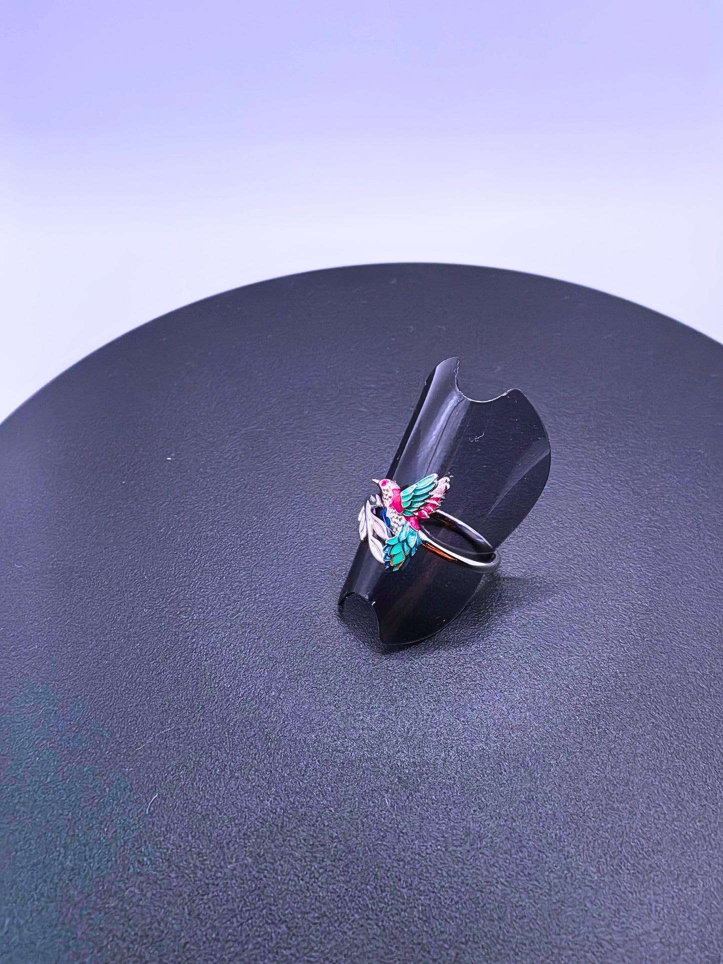 SR0018 - Anillo S925 Ley Colibrí Recina Epoxica Ajustable Calenbi