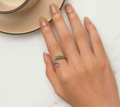 SR0021 - Anillo S925 Ley Recina Epoxica "Camaleón" Ajustable Calenbi Calenbi Joyería