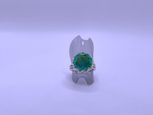 RB0017 - Anillo Aleación Circonita Cubica Turquesa Ajustable Calenbi Calenbi Joyería