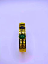 BB001 - Pulsera Acero Inoxidable A Presión Piedras Imitación Chapa Oro 12k Calenbi Calenbi Joyería