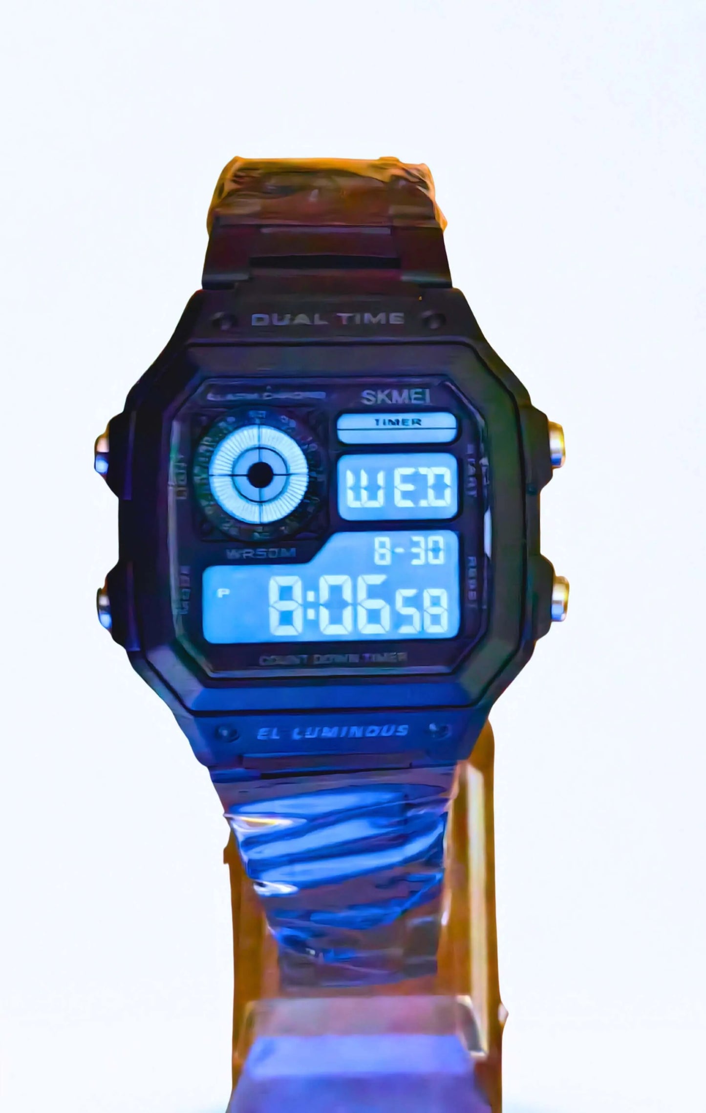 WA0008 - Reloj Digital Acero inoxidable Negro SKMEI Calenbi Joyería