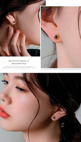 SNE0002 - Collar y Aretes S925 Ley "Rubí" Chapa Oro Rosa 14K Calenbi Calenbi Joyería