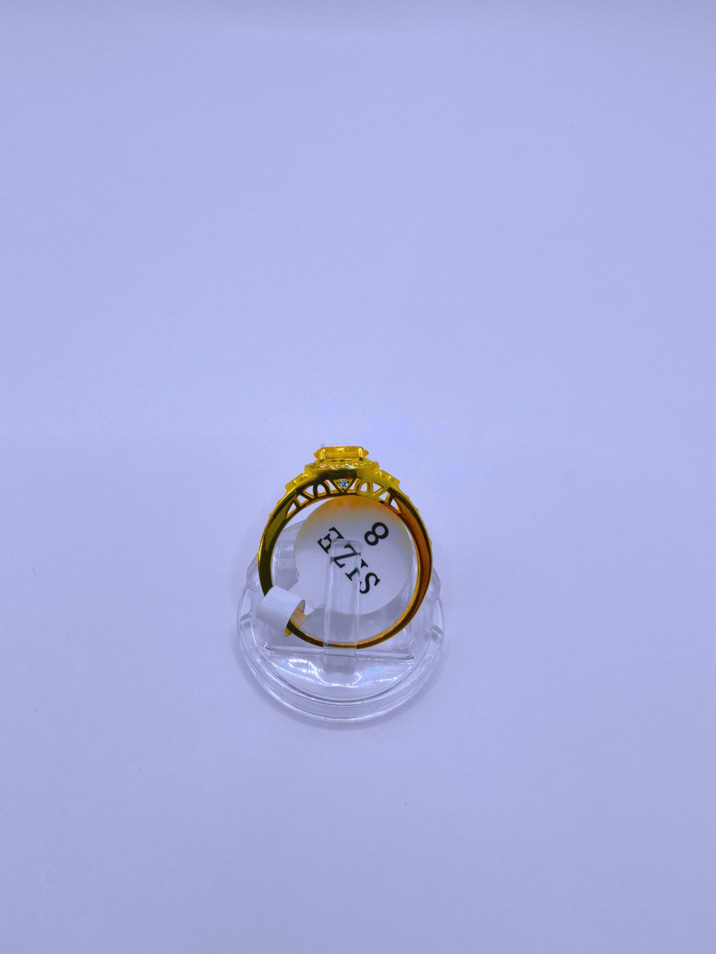SR0017 - Anillo S925 Esterlina "Compromiso 2" Circonita Amarilla Chapa Oro 14k Cerrado Calenbi Calenbi Joyería