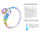 Anillo S925 Ley "Camaleón" Resina Epoxica Ajustable Calenbi