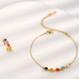 Anillo y Pulsera Acero Inoxidable Carita Feliz Chapa Oro 10k Calenbi