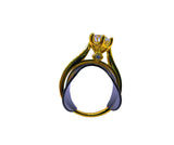 Anillo Plata Ley 925 "Compromiso 3" Chapa Oro 14k Calenbi