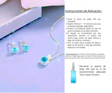 Collar y Aretes S925 Ley Mínimalista Moderno Circonita Azul Cielo Calenbi