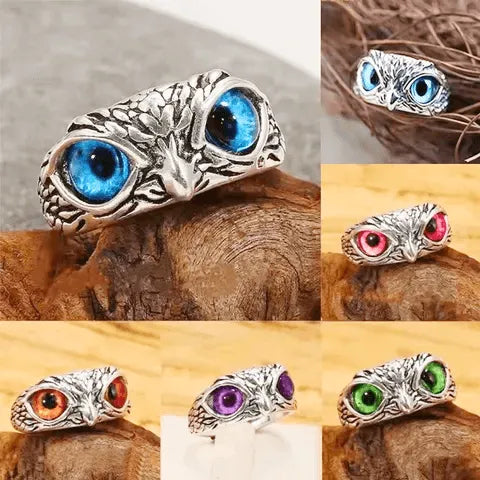 RB0047 - Anillo Aleación Búho Ojos Color Ajustable Calenbi Calenbi Joyería